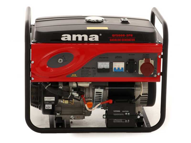 AMA QF5000 3HP - 5.5 kW Power Generator with AVR and Electric Start - DC 5 kW Three-phase