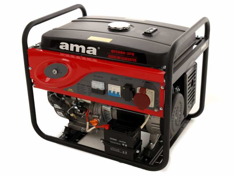 AMA QF5000 3HP - 5.5 kW Power Generator with AVR and Electric Start - DC 5 kW Three-phase