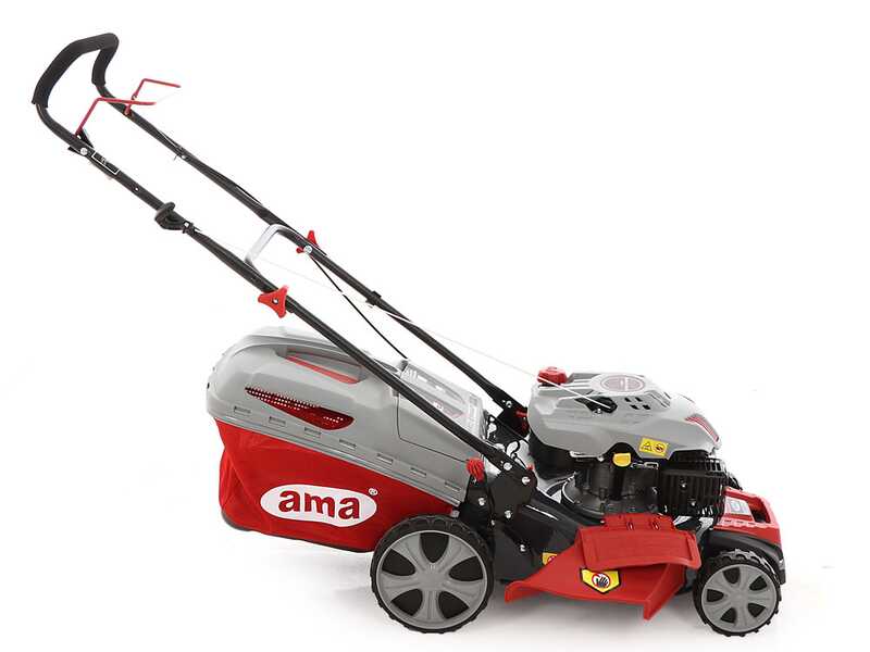 Ama NRS 465T Self-propelled Petrol Lawn Mower - 4 in 1: Grass Collector, Mulching, Side and Rear Discharge