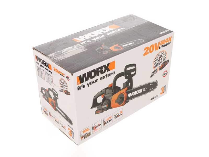 Worx WG322E.1 - 20V 2Ah Battery-powerd Electric Chainsaw - 25 cm Blade
