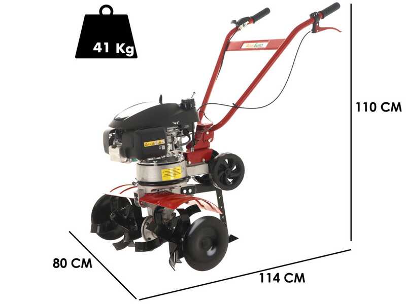 Rotalux 52A H55 Garden Tiller with 75 cm Tiller - Honda 163 cc Engine - 1 Forward Gear