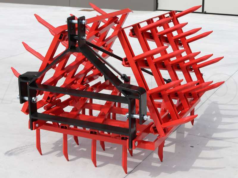 AgriEuro EPPR50 heavy-duty reinforced fixed tooth harrow -  portable / towed - 50 teeth - 250 cm