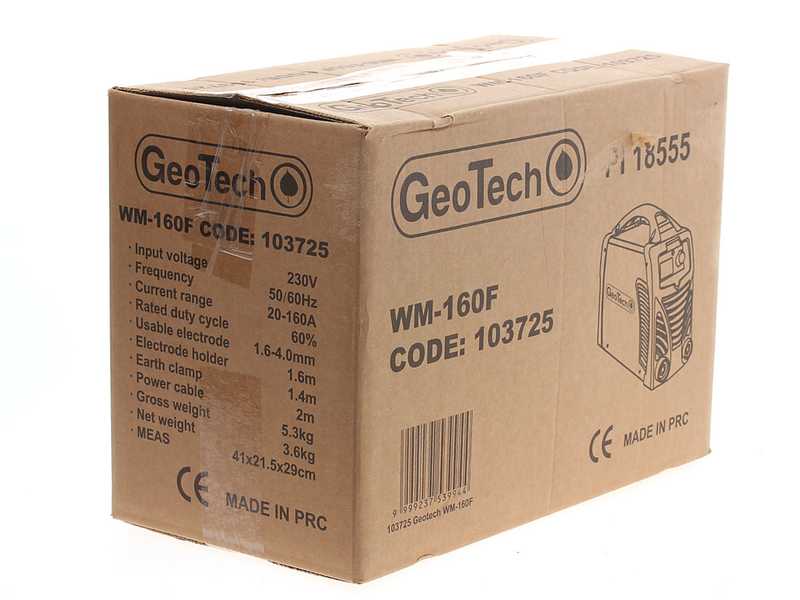 Inverter Electrode Welding Machine in direct current DC GeoTech WM-160 F - 160 A