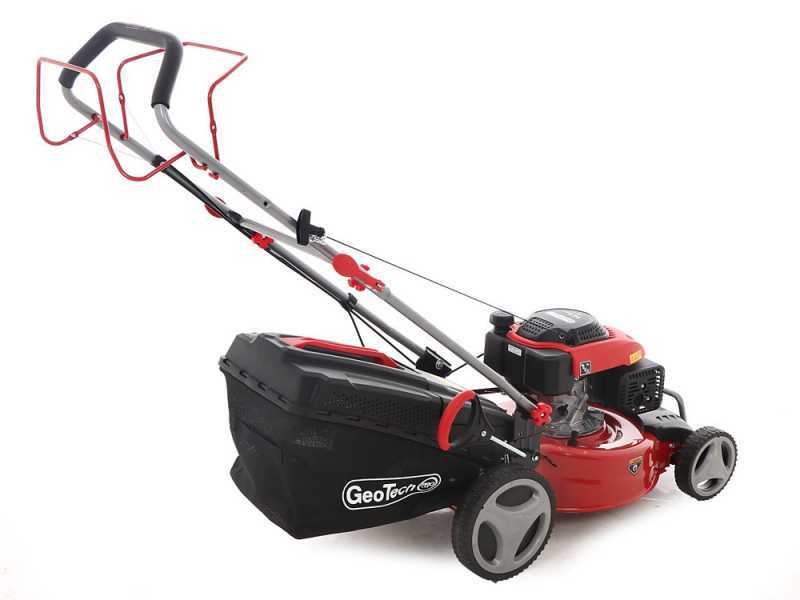 GeoTech Pro S46-140BG Petrol Lawn Mower - Self-propelled 2 in 1: Grass Collection + Rear Discharge
