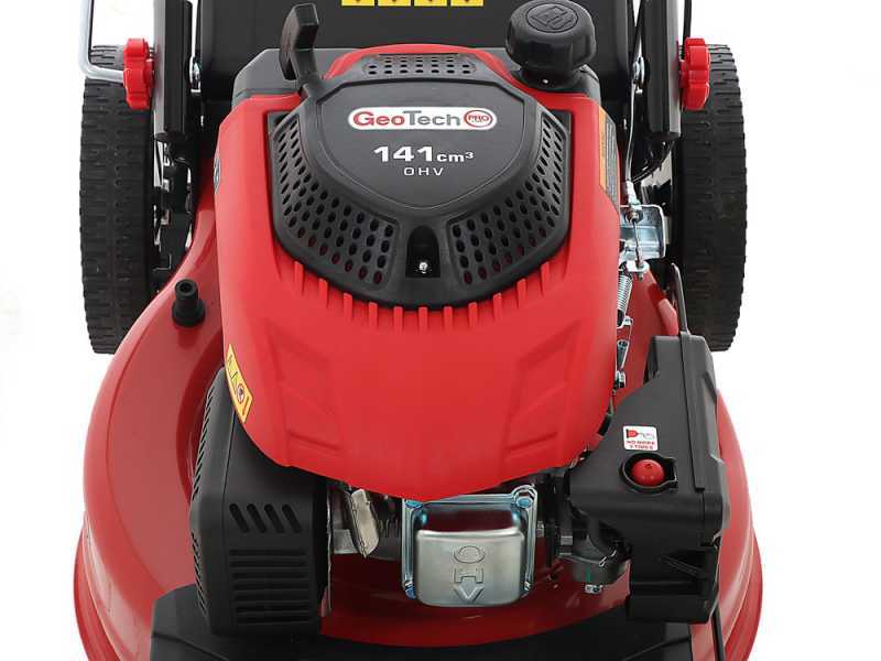 GeoTech Pro S46-140BG Petrol Lawn Mower - Self-propelled 2 in 1: Grass Collection + Rear Discharge