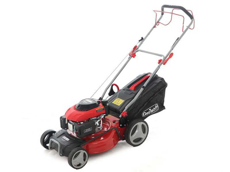 GeoTech Pro S46-140BG Petrol Lawn Mower - Self-propelled 2 in 1: Grass Collection + Rear Discharge
