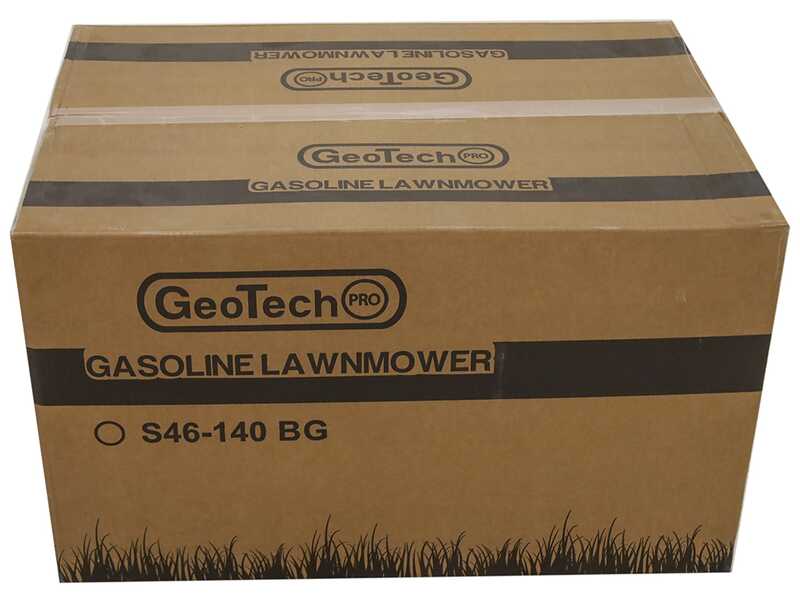 GeoTech Pro S46-140BG Petrol Lawn Mower - Self-propelled 2 in 1: Grass Collection + Rear Discharge
