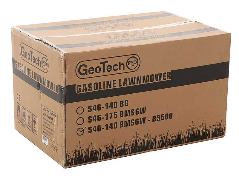 GeoTech S46-175 BMSGW Self-propelled Petrol Lawn Mower with 173 cc Engine - 4 in 1
