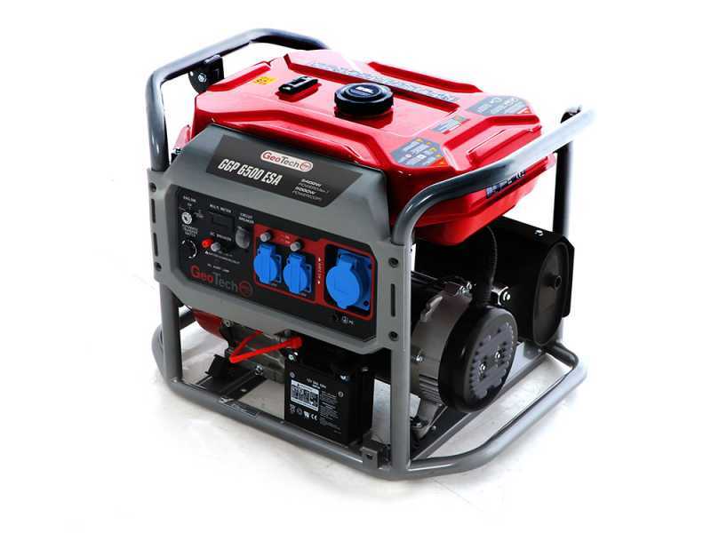 GeoTech PRO GGP 6500 ESA - 5.4 kW Wheeled Power Generator with AVR and Electric Start - DC 5 kW Single-phase