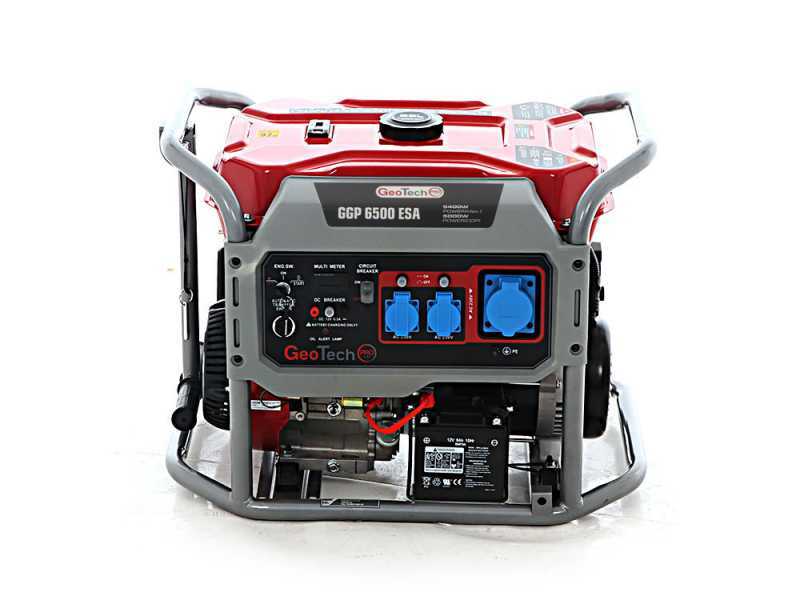 GeoTech PRO GGP 6500 ESA - 5.4 kW Wheeled Power Generator with AVR and Electric Start - DC 5 kW Single-phase