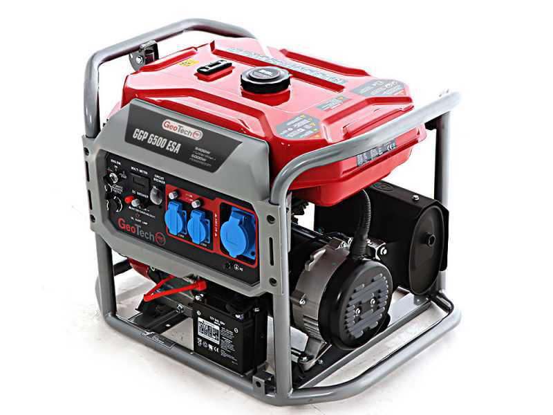 GeoTech PRO GGP 6500 ESA - 5.4 kW Wheeled Power Generator with AVR and Electric Start - DC 5 kW Single-phase
