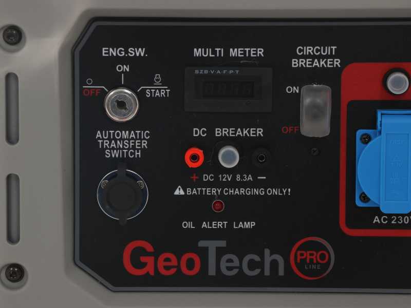GeoTech PRO GGP 9500 ESA - 7.9 kW Wheeled Power Generator with AVR and Electric Start - DC 7.5 kW Single-phase
