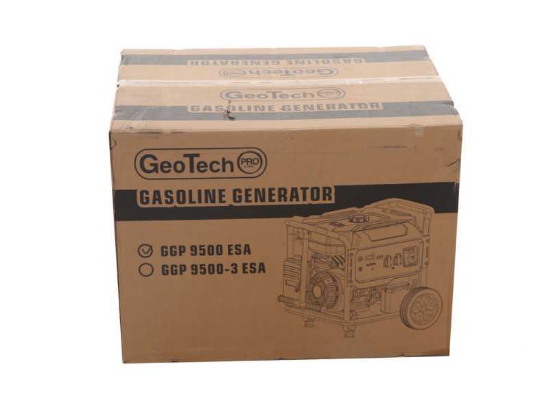 GeoTech PRO GGP 9500 ESA - 7.9 kW Wheeled Power Generator with AVR and Electric Start - DC 7.5 kW Single-phase