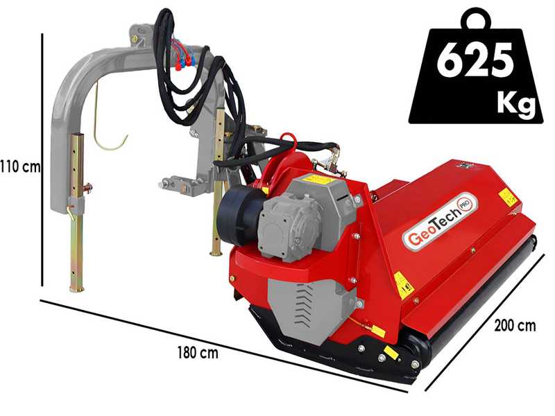 GeoTech-Pro HAMF 160 - Tractor-mounted side verge flail mower with Arm - Medium-heavy Series