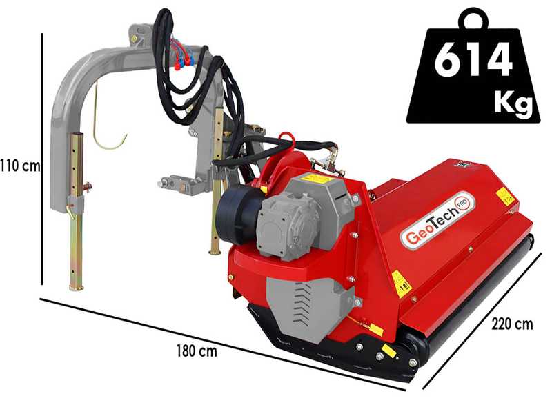 GeoTech-Pro HAMF 180 - Tractor-mounted side verge flail mower with Arm - Medium-heavy Series