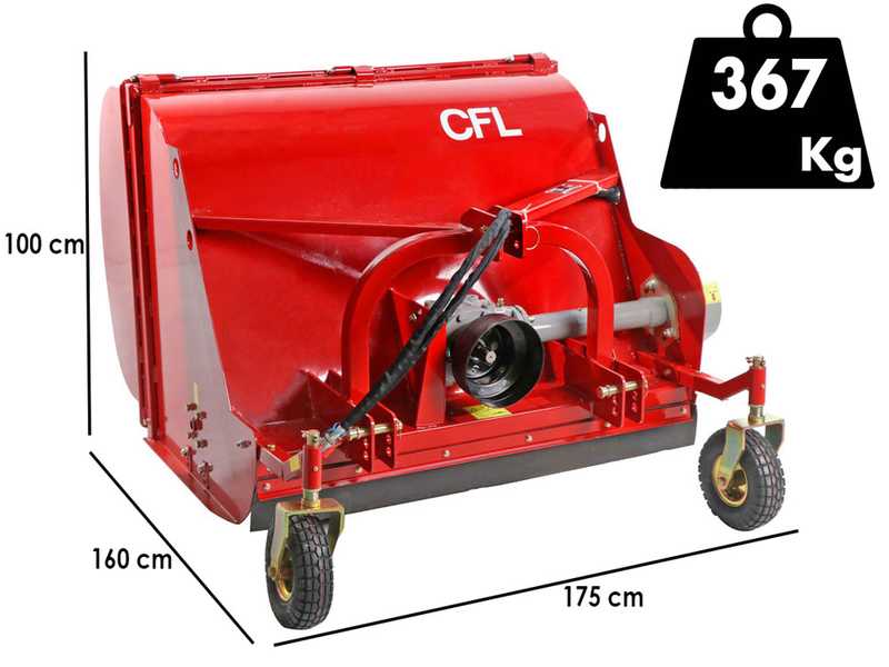 GeoTech Pro CFL160 - Tractor Flail Mower - Collecting Basket - Medium Series
