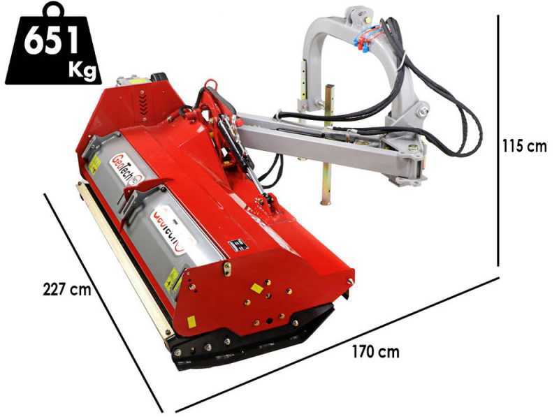GeoTech-Pro AMRB180 - Tractor-mounted side verge flail mower with Arm - Medium-heavy Series