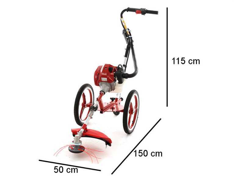 GeoTech HPBC 550 Fuel mix wheeled push Brush cutter