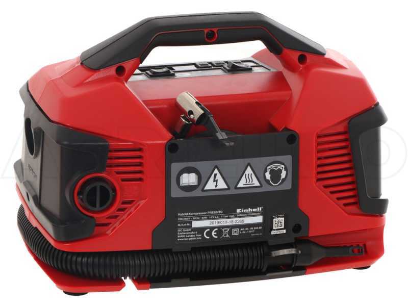 Einhell Pressito TE-AC 18/11 - Portable Compact Battery-powered Air Compressor - BATTERY AND CHARGER NOT INCLUDED