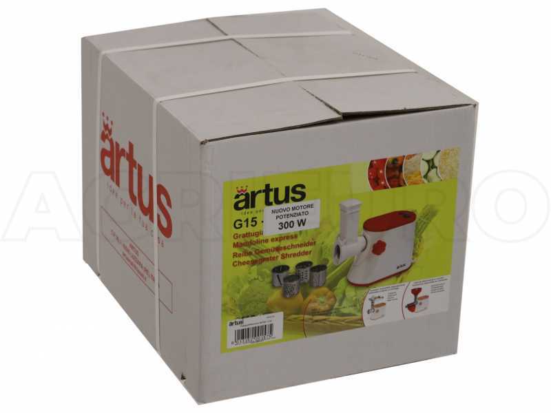 ARTUS G15 - Vegetable Slicer/Grater - 4 Removable Drums - 300W 