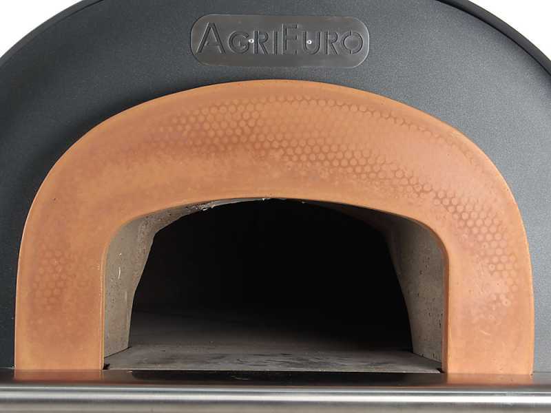 AgriEuro Premium Line Cibus Inox 1000 -  Outdoor Wood-fired Oven with 100 &Oslash; Chamber, 6 Pizzas