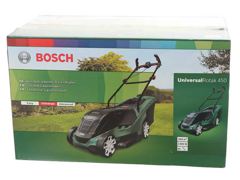 BOSCH AdvancedRotak 750 Electric Lawn Mower - 45 cm Cutting Blade - 50 L Grass Collector