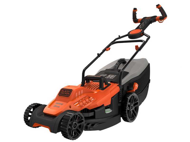 Black Decker BEMW471ES QS Electric Lawn Mower 38 cm Cutting Width 1600W Power