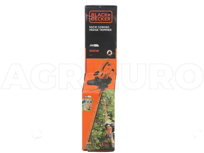 Black &amp; Decker BETHS301-QS Electric Hedge Trimmer - 500 W Hedge Trimmer with 55 cm Bar