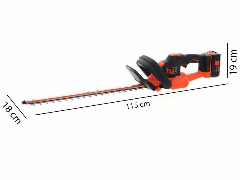 Cordless hedge trimmer GTC18502PC / 18 V / 2 Ah / 50 cm / PC, Black+Decker  - Battery hedge trimmers