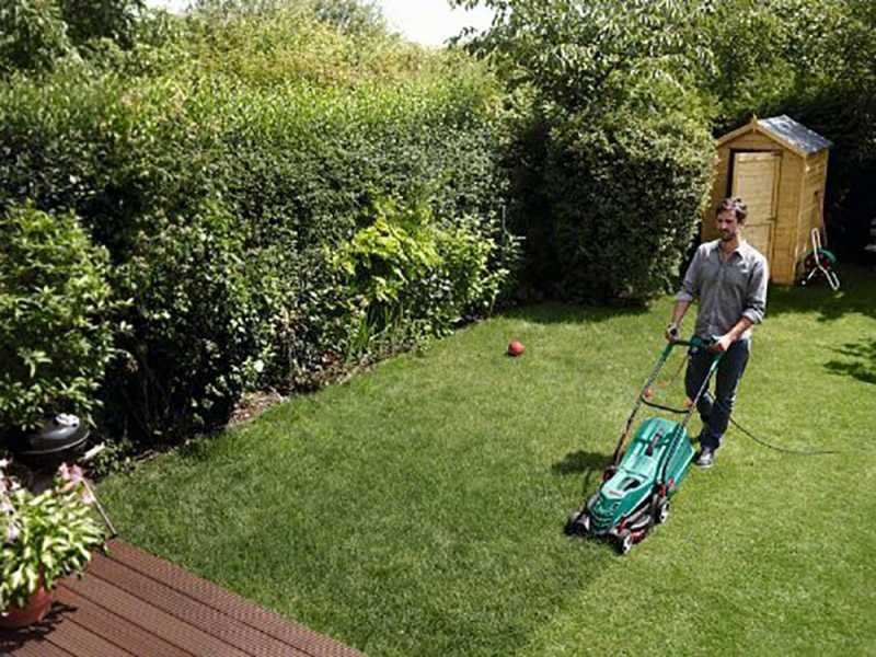 Bosch 340 rotak corded rotary lawnmower & art 23 deals sl trimmer set