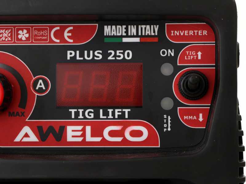 Awelco Plus 250 TIG LIFT Inverter Welding Machine - MMA - 220A - welding current from 15 to 220