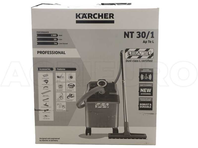 Karcher Pro NT 30/1 Ap L - Solid/liquid vacuum cleaner - With semi-automatic filter shaker - collection compartment 30 l - 1380W