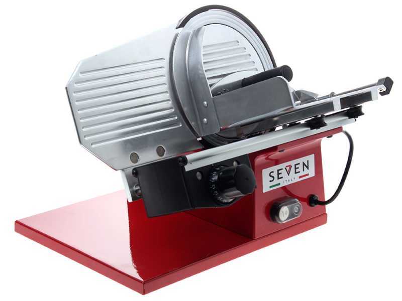 Seven Italy PS 220 PRO Red - Meat Slicer with 220 mm Blade - Sharpener Included - 160W