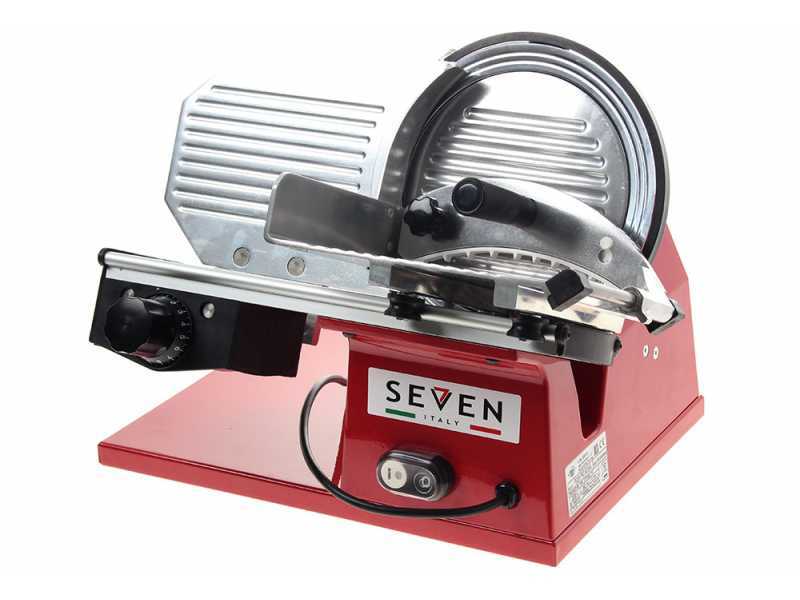 Seven Italy PS 220 PRO Red - Meat Slicer with 220 mm Blade - Sharpener Included - 160W