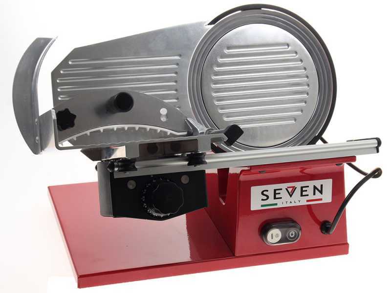 Seven Italy PS 220 PRO Red - Meat Slicer with 220 mm Blade - Sharpener Included - 160W