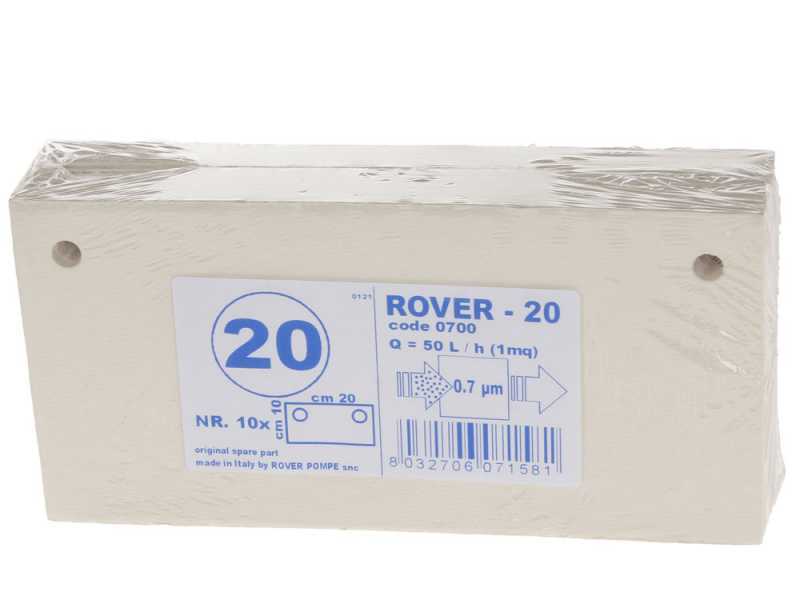 Type 20 - Rover filter cartridges for Pulcino filter pumps - 20x10 cm - 10 pieces