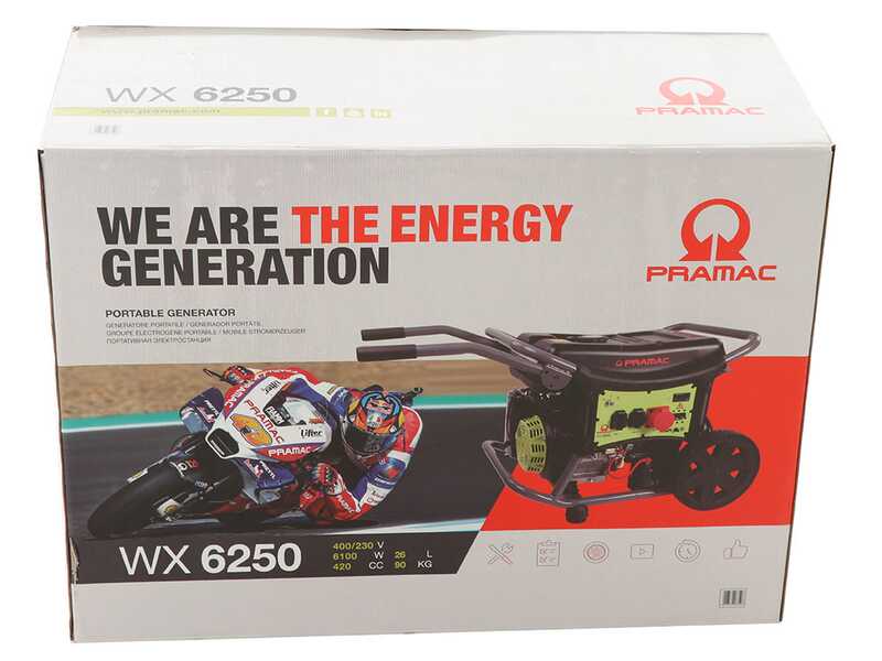 Pramac WX 6250 ES  - 6.1 kW Wheeled Power Generator with AVR - DC 5.5 kW Three-phase