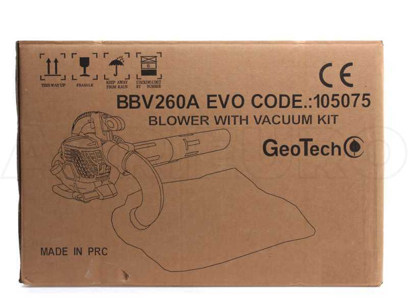 GeoTech BBV260A EVO 3-in-1 Leaf Blower - Garden Vacuum - Shredder - Euro 5 2-stroke Engine