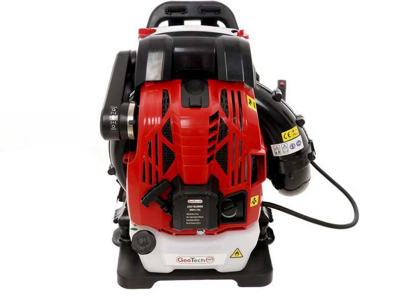 GeoTech Pro BBP4-760 backpack petrol leaf blower with padded backrest - 4-stroke engine