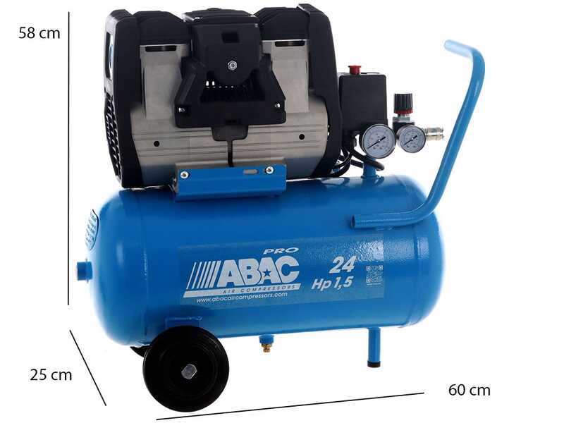 ABAC POLE POSITION OS15P - Silenced, oil-less, single-phase electric air compressor - Motor 1.5 HP - 24 litres