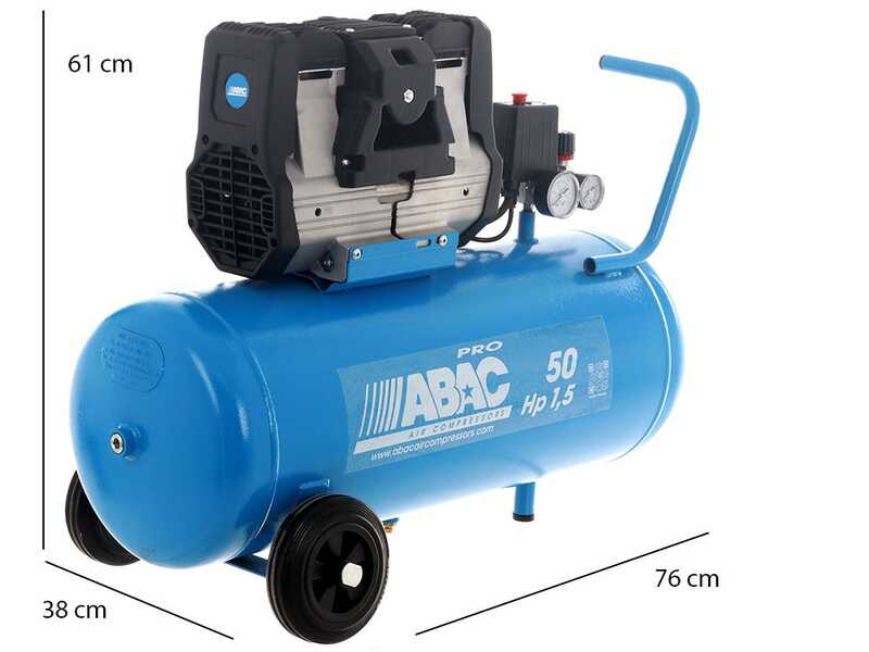 ABAC MONTECARLO OS15P - Silenced, oil-less, single-phase electric air compressor - Motor 1.5 HP - 50 lt