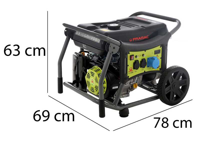 Pramac WX6200 - 5.8 kW Wheeled Power Generator with AVR - DC 5.4 kW Single-phase