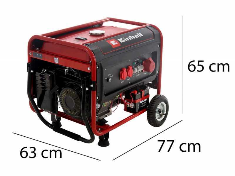 Трехфазный бензиновый электрогенератор Einhell TC-PG 55/E5 мощностью 3,6 кВт - на тележке