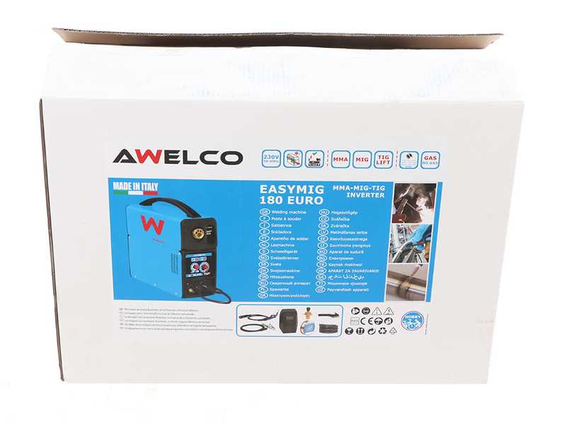 Awelco Easymig 180 - Multi-Process Inverter Welding Machine (MMA-MIG-TIG) - GAS/NO GAS