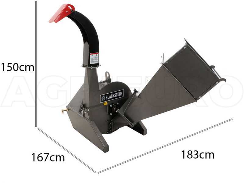 BlackStone BTC 100 - Tractor-mounted garden shredder - 4-blade cutting system - 100mm lumber cutting diameter