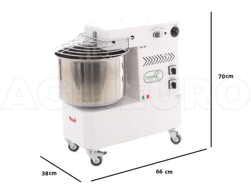 Famag IM 20/400 New 2-Speed - 18 kg three-phase spiral mixer