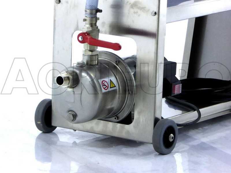 Enotecnica Pillan AF20 - Wheeled Wine Carton Filter - Stainless Steel Pump