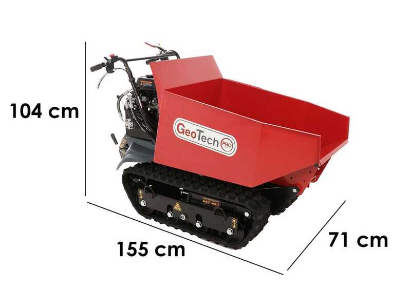 GeotechPro GeoPorter H-540D Hydro Tracked Power Barrow - Hydraulic dumper 500 Kg