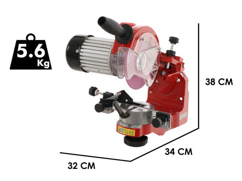 Bench mounted shop chainsaw sharpener