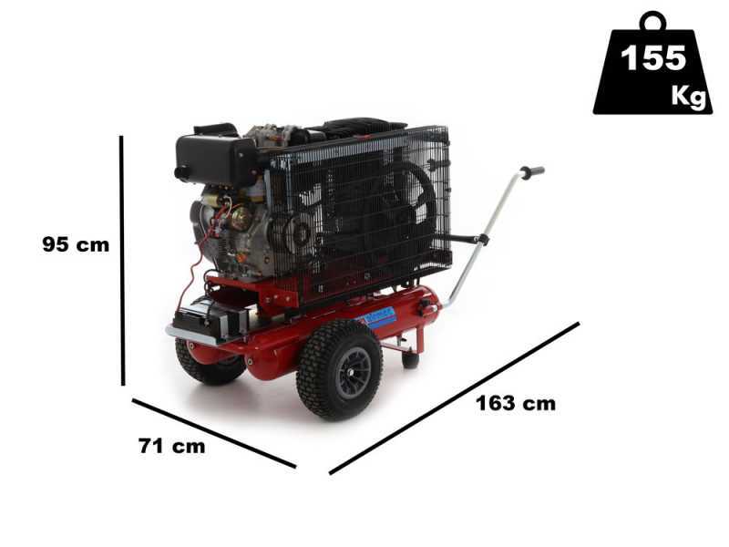 Airmec TTD 3496/900 Petrol Engine-driven Air Compressor - 9.6 HP Diesel engine - 900 L/min
